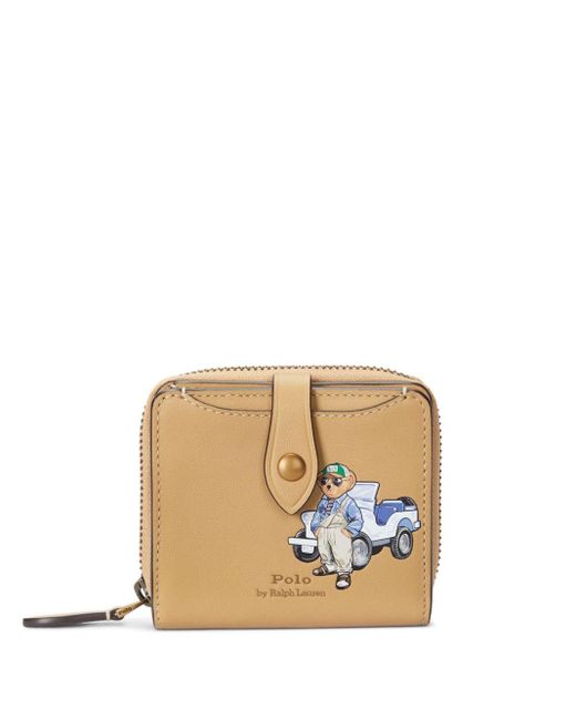 Polo Ralph Lauren Metallic Polo Bear Leather Compact Wallet