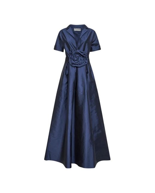 La Petite Robe Di Chiara Boni Blue Floral-Detailed Maxi Dress
