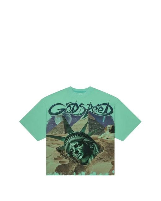 Godspeed Green Graphic-Print Mother Cairo T-Shirt for men