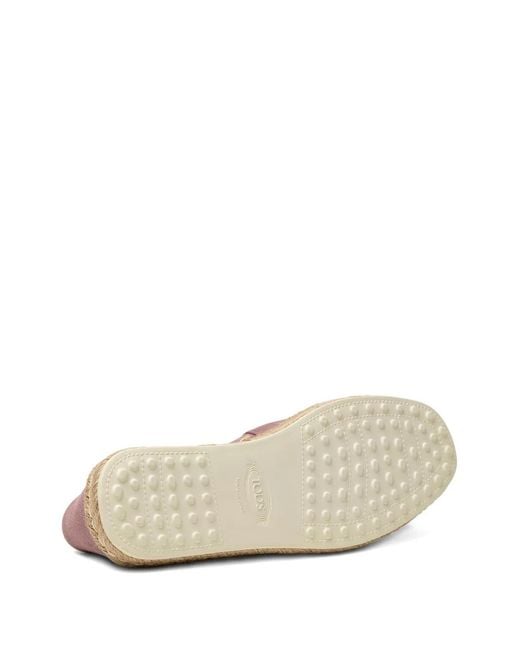 Tod's Pink Suede Espadrilles