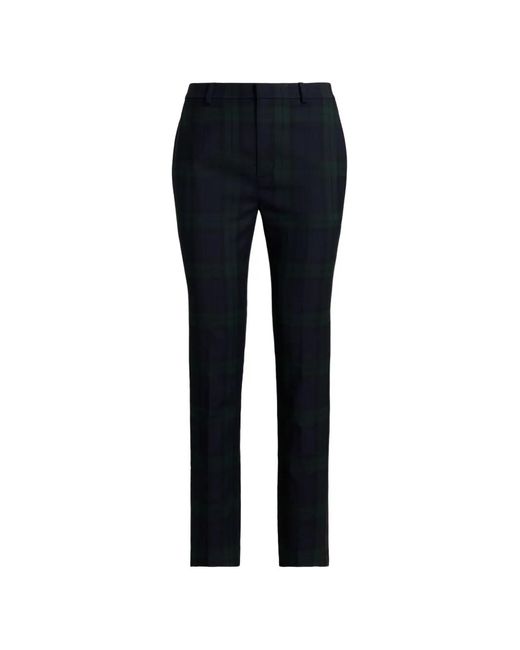 Ralph Lauren Blue Plaid-Pattern Trousers