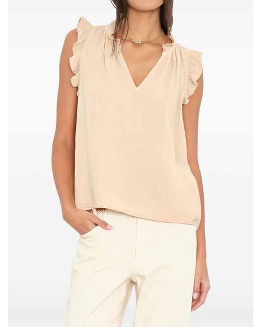 Xirena White Bex Ruffled Top