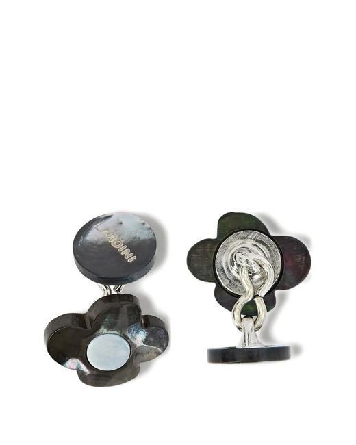 Lardini White Flower-Shaped Mother-Of-Pearl Cufflinks for men