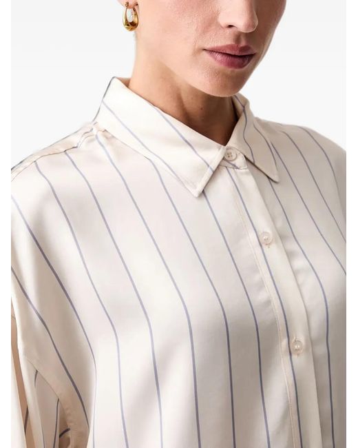 Guess White Vertical-Stripe Long-Sleeve Shirt