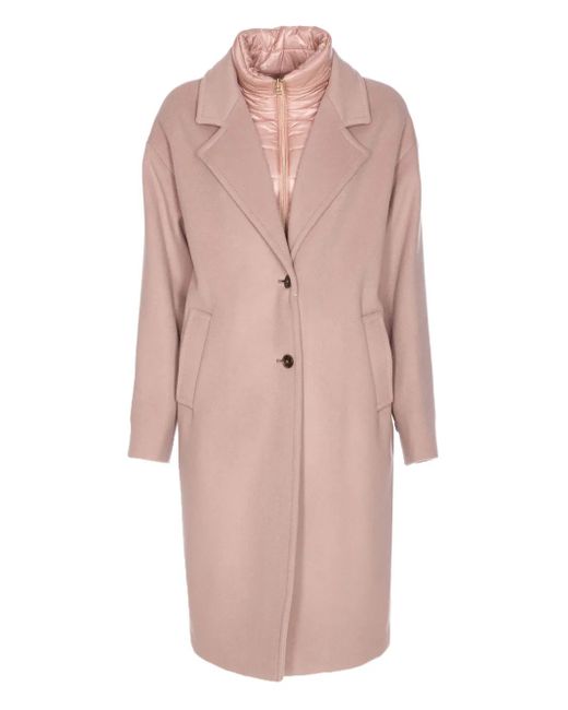 Herno Pink Single-Breasted Wool Coat