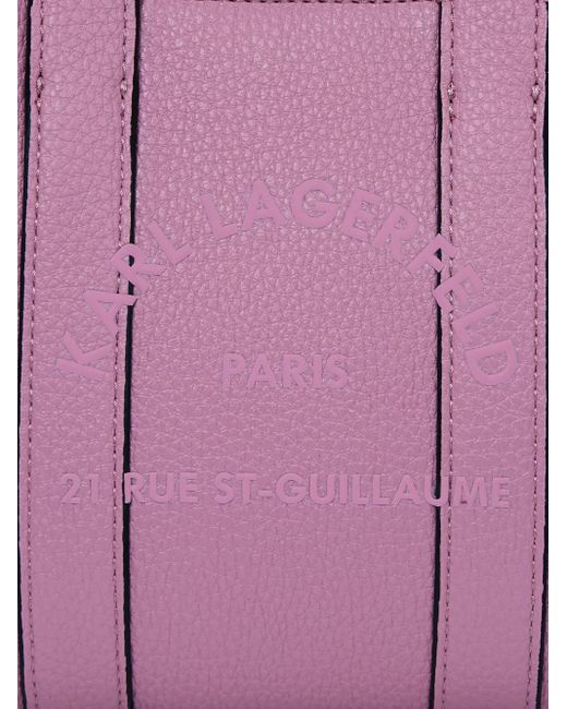 Karl Lagerfeld Kleine Shopper Met Logoprint in het Purple