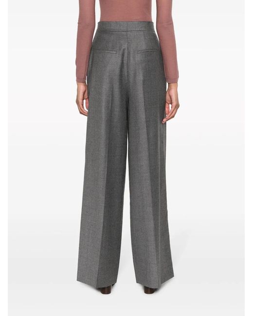 Fendi Gray Wool High-waisted Trousers