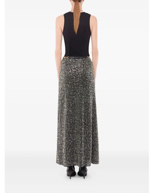 Rabanne Black Eyelet-Detail Ribbed Tank Top
