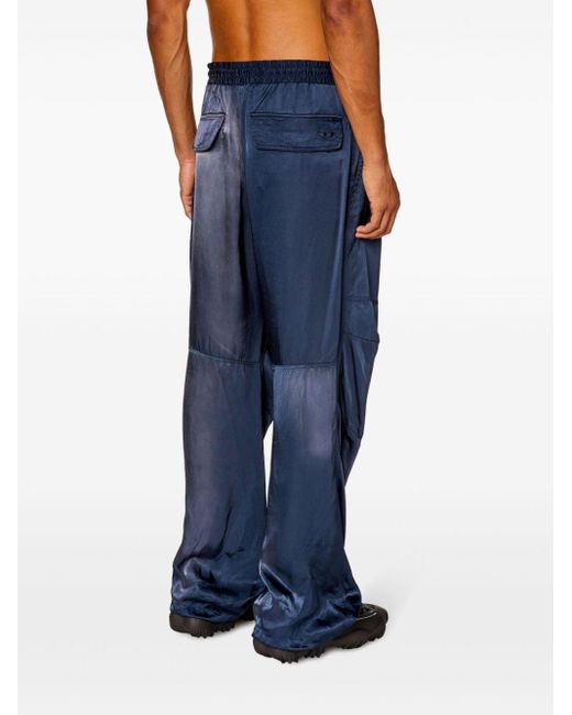 DIESEL Blue P-marty Wide-leg Cargo Trousers for men