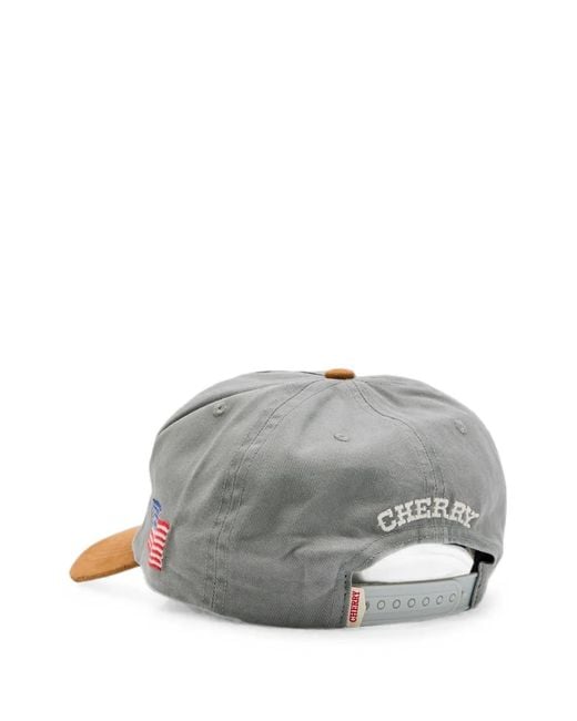 CHERRY LA Gray Embroidered Logo-Patch Baseball Cap for men