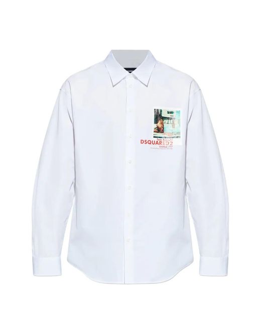 DSquared² White Printed Shirt for men