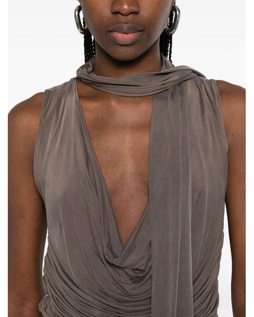 AYA MUSE Brown Alyve Ruched Midi Dress