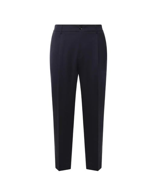 BE ABLE Blue New Riccardo Pleated Tapered-Leg Trousers for men