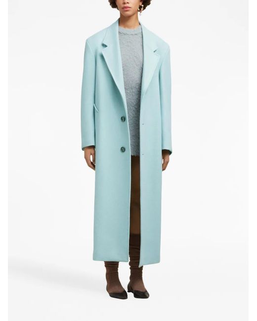AMI Blue Single-Breasted Coat