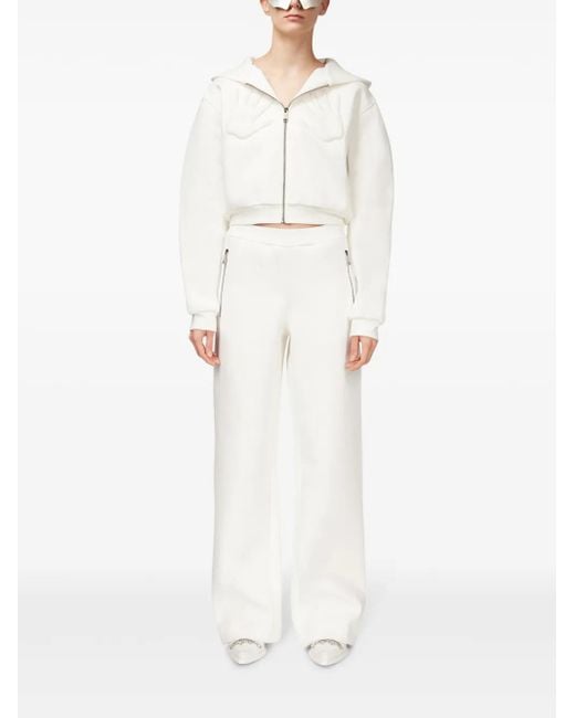 Area White Embossed Handprint Track Pants