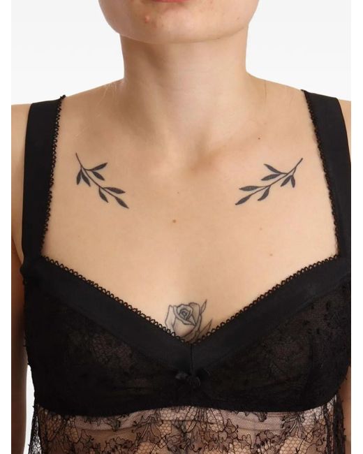 Dolce & Gabbana Black Lace Sleeveless Top