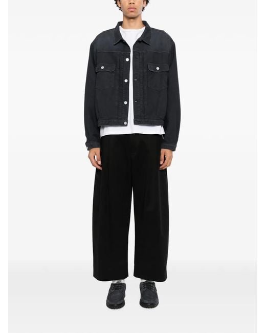 Visvim Black Panelled Denim Jacket for men