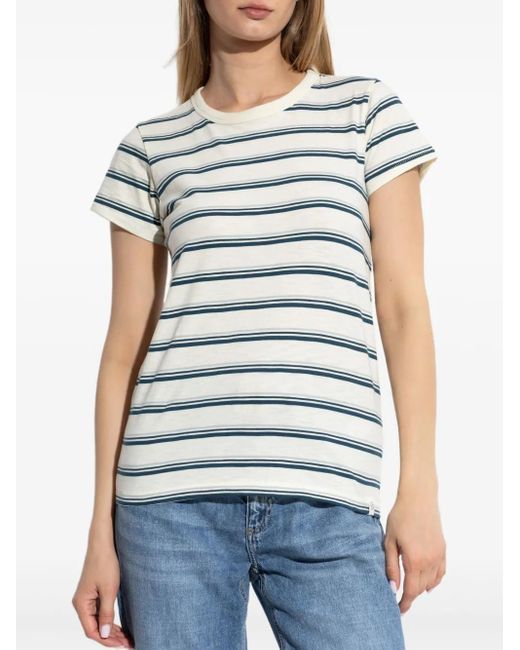 Rag & Bone Gray Striped Crew-Neck T-Shirt