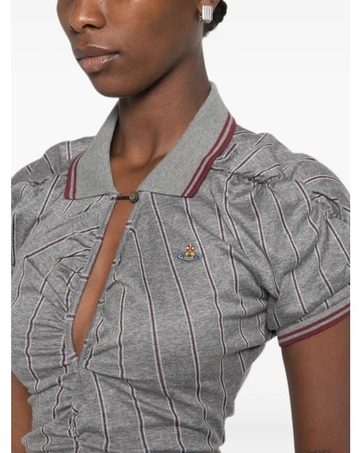 Vivienne Westwood Gray Pulling Ruched Asymmetric Midi Dress