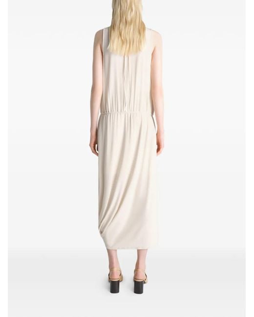 Lemaire White Draped Asymmetric Dress