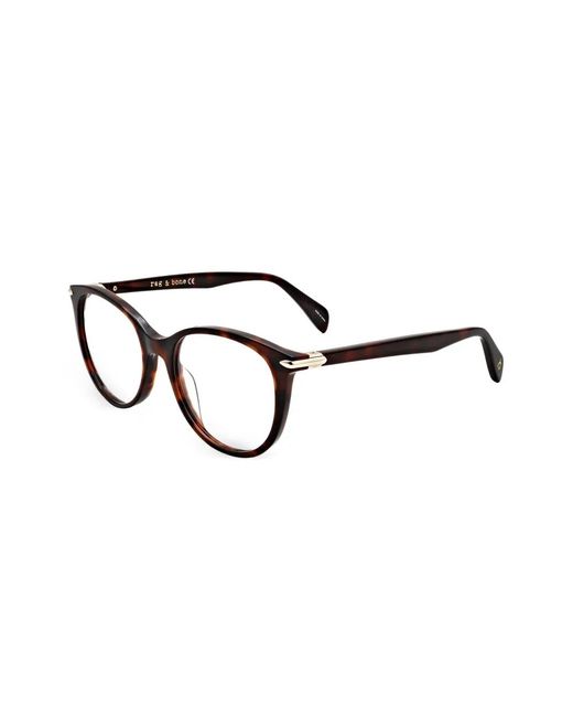 Rag & Bone Brown Tortoiseshell-Effect Round-Frame Glasses
