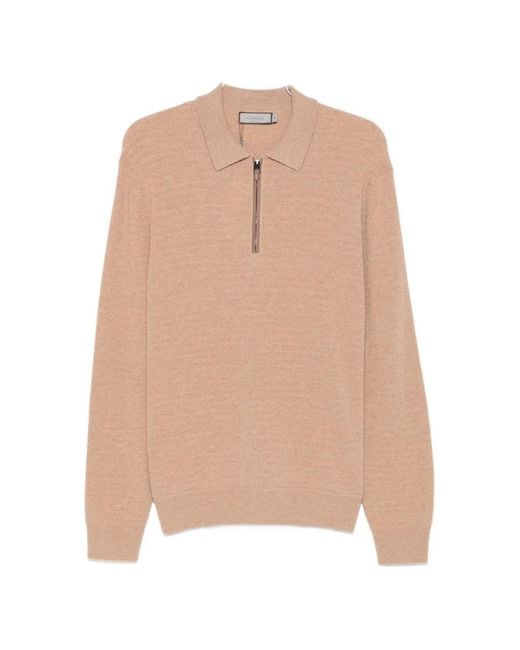 Canali Natural Half-Zip Polo Shirt for men