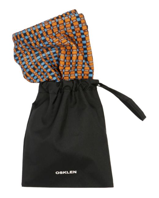 Osklen Orange Bent Geometric-Pattern Swim Briefs for men