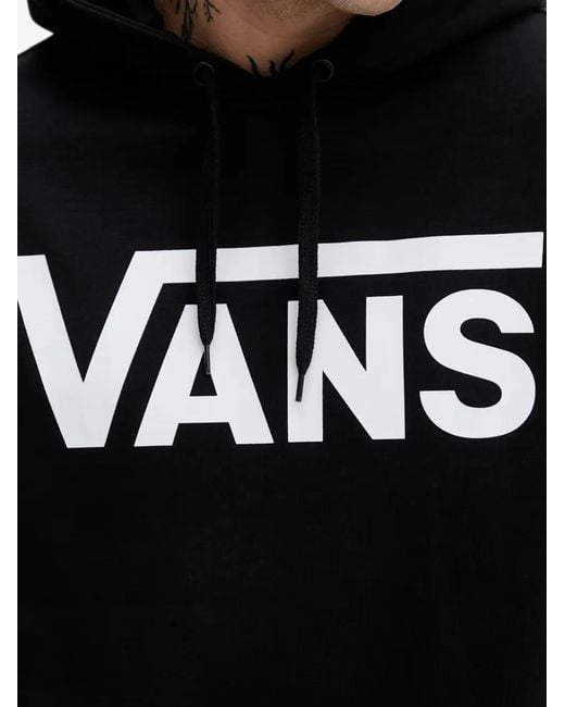 Vans Black Logo-Print Drawstring Cotton Hoodie for men