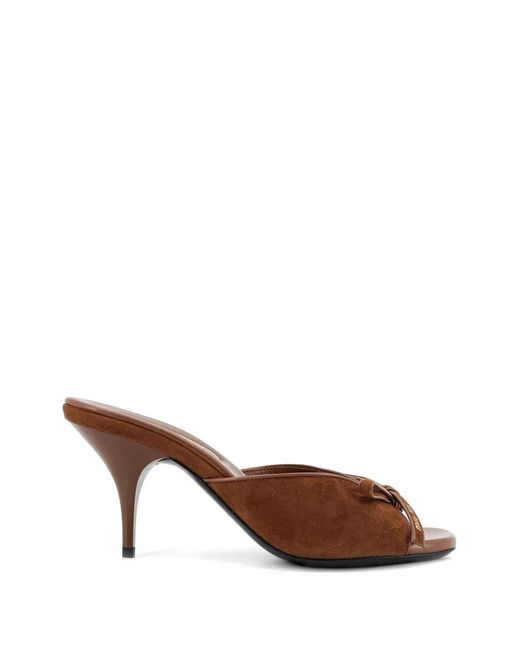 Miu Miu Brown Logo-Detail Open-Toe Sandals