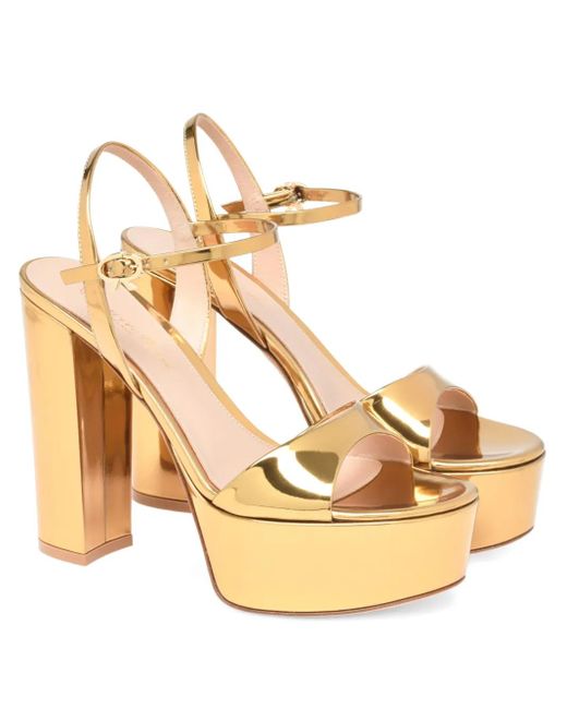 Gianvito Rossi Natural Platform Heeled Sandals