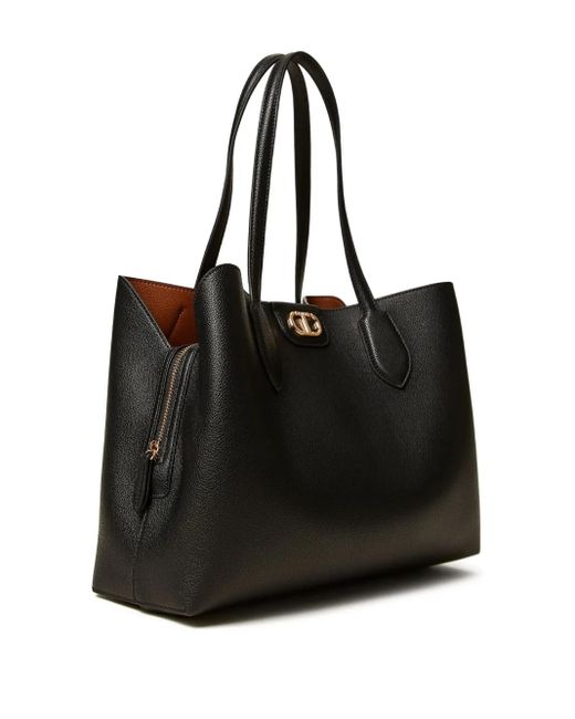Twinset Black Zip-Fastening Double-Handle Tote Bag