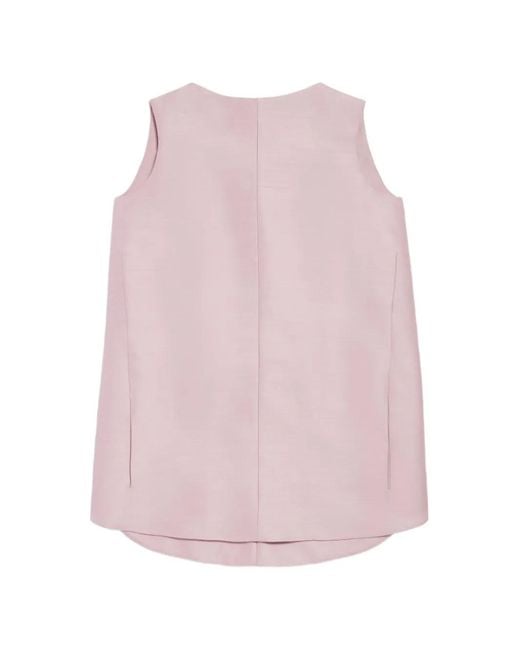 Balenciaga Pink Sleeveless Curved-Hem Mini Dress