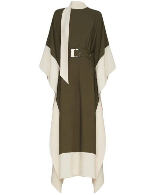 Taller Marmo Green Adda Belted Kaftan Dress