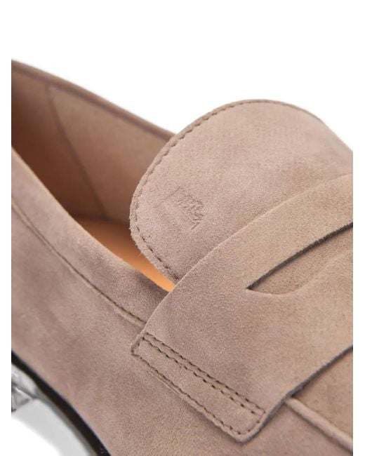 Tod's Pink Elegant Suede Loafers for men