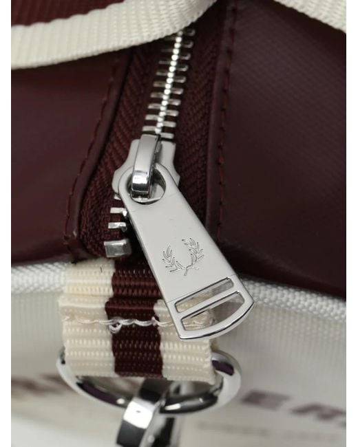 Fred Perry Purple Mini Classic Logo-Print Barrel Tote Bag
