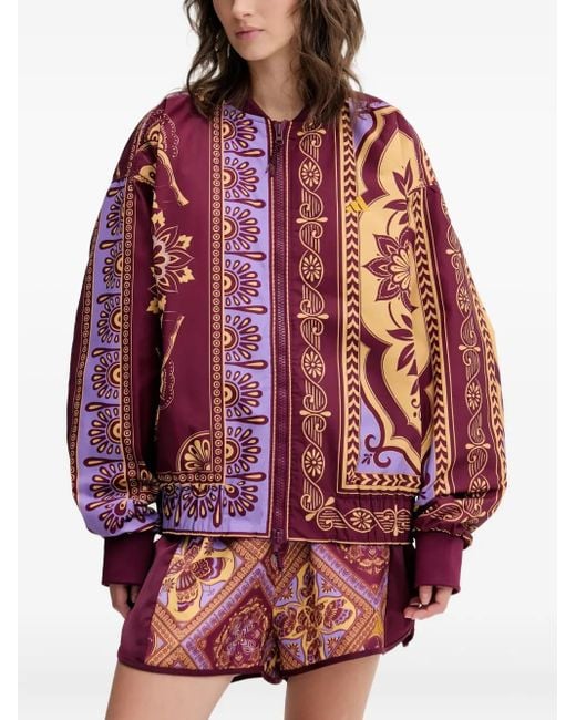 Adidas Red Patterned Bomber Jacket