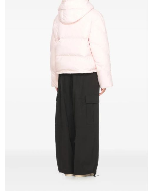 KENZO Pink Logo-Patch Down Jacket