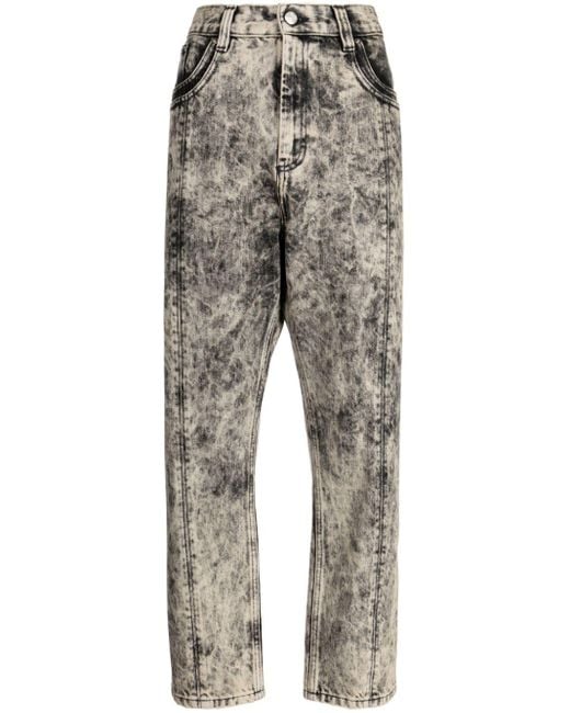 NAMACHEKO Gerade Jeans mit Bleach-Effekt in Gray für Herren