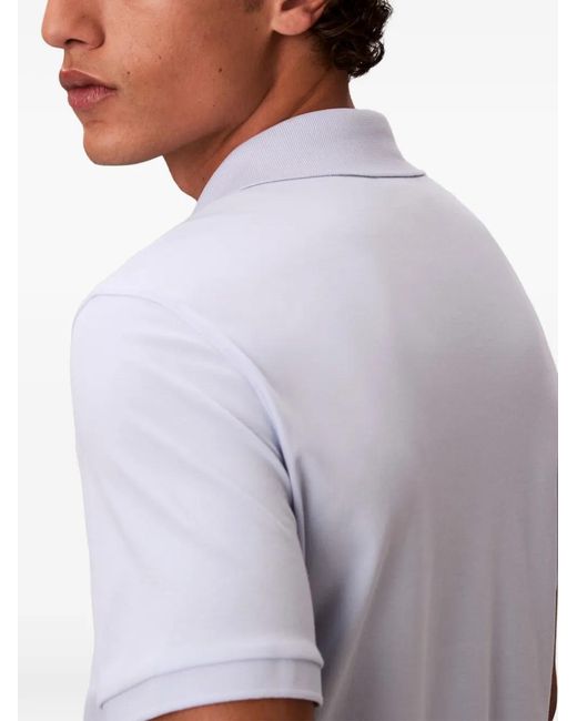 Calvin Klein White Zip-Fastening Logo-Patch Polo Shirt for men