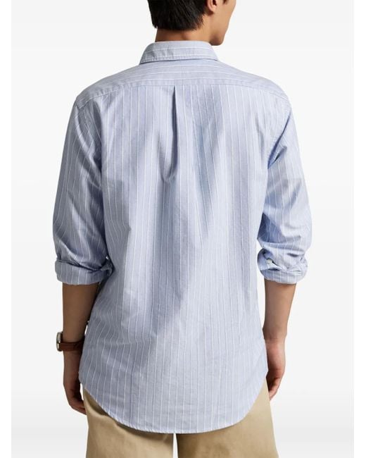 Polo Ralph Lauren Gestreept Oxford Overhemd in het Blue voor heren