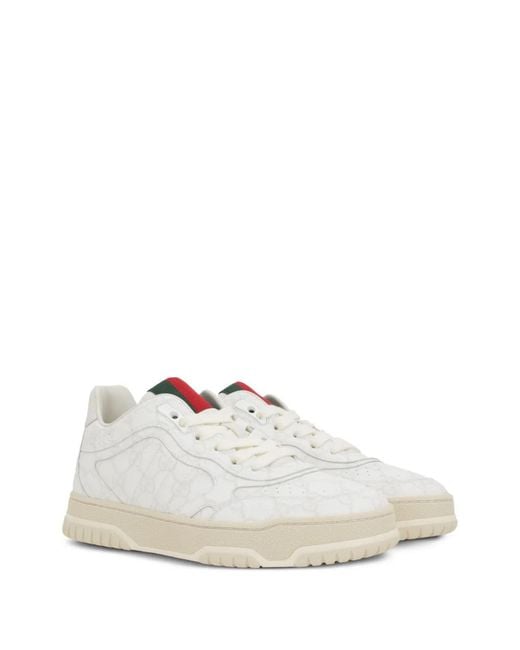 Gucci White Re-Web Sneakers