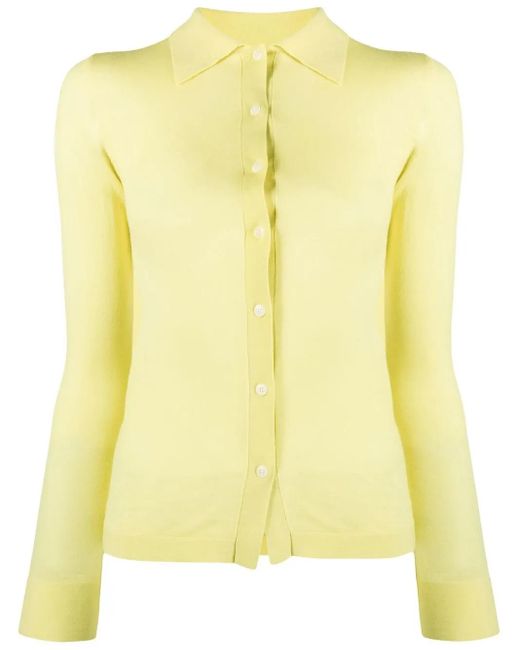 Nanushka Yellow Fine-Knit Long-Sleeve Shirt