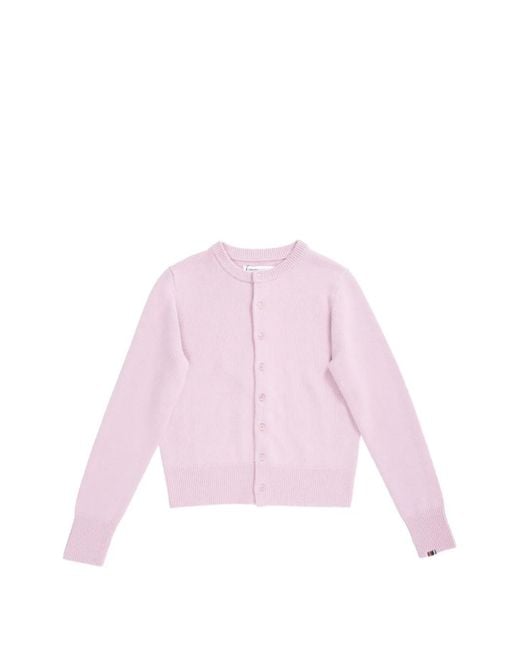 Extreme Cashmere Pink Crew-Neck Cashmere Cardigan