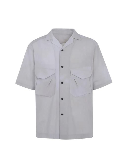 Ziggy Chen Gray Short-Sleeve Flap-Pocket Shirt for men