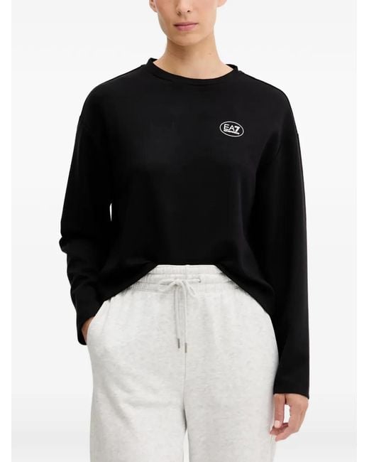 Sudadera con logo estampado EA7 de color Black