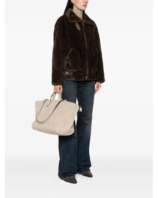 Hags Colette Suede Tote Bag in Natural | Lyst