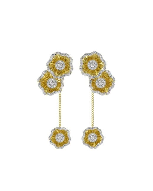 Marchesa Metallic 18kt Wild Flower Gelbgoldohrringe mit Diamanten