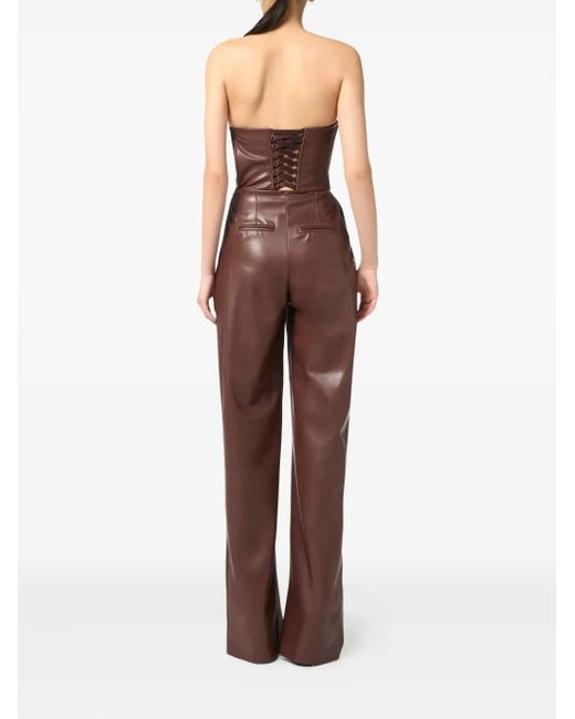 Elisabetta Franchi Brown Corset-Detail Jumpsuit