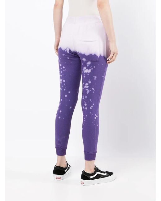 LA DETRESSE Purple Crush Acid-Wash Trackpants
