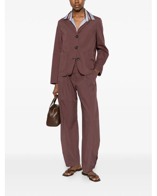 Diega Purple Button-Up Patch-Pocket Blazer